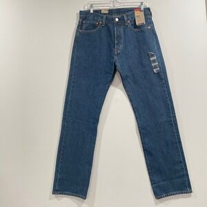 Levis 501 Original Fit Mens Blue Straight Leg Denim Jeans 32x32 NWT 00501-0194